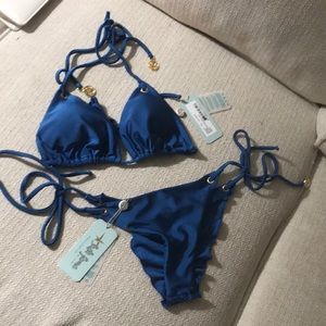 Luli fama bikini - cove blue, size small.